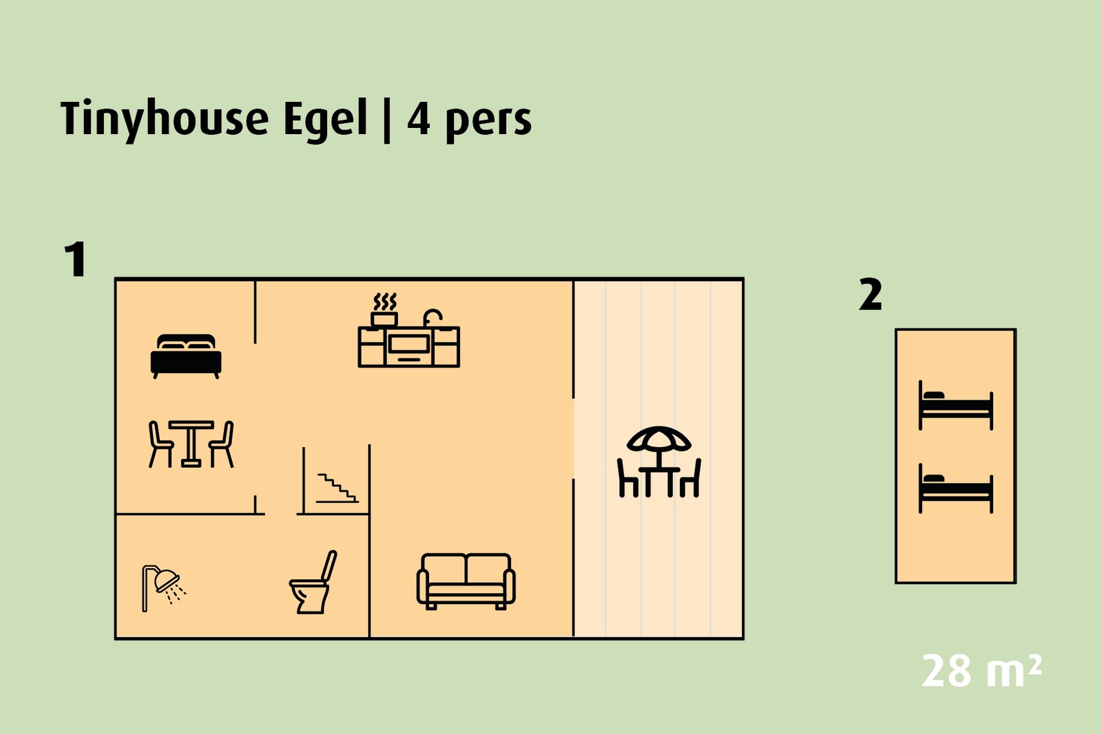 Tinyhouse Egel - 4 personen